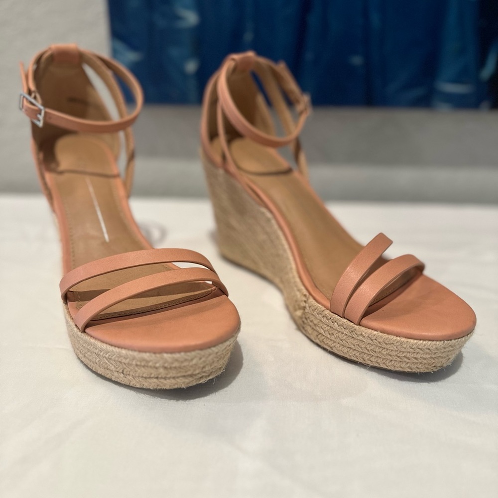Tan faux leather espadrilles